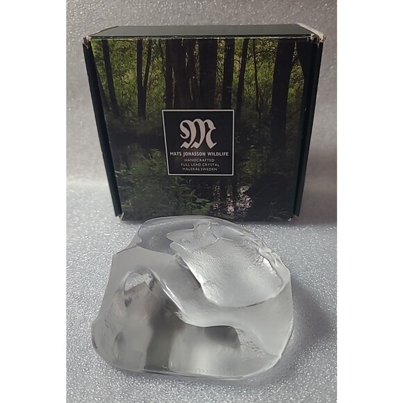 MATS JONASSON Signed Crystal Paperweight #3552 ☆ 3 1/4" RABBIT BUNNY W/Box - Picture 1 of 4